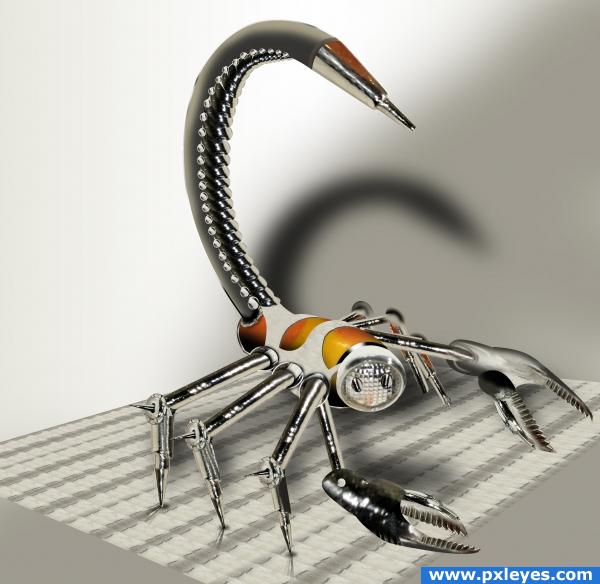 metalic scorpion photoshop picture
